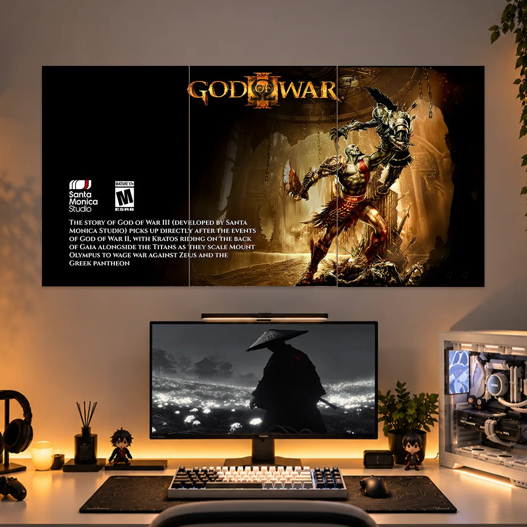 GOD OF WALL POSTER - 1 | GAMING ROOM POSTERS | 3 PIECE SET BLUMUN