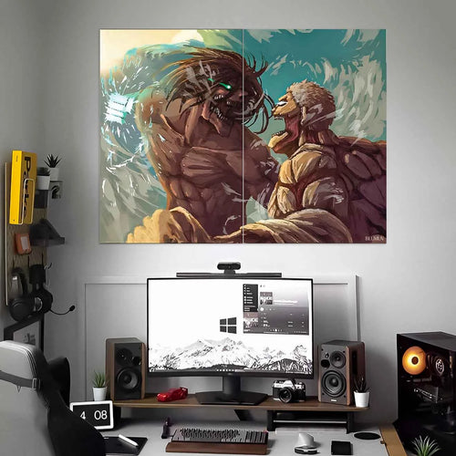 ATTACK ON TITAN POSTER | ANIME POSTER | 2 PIECE SET