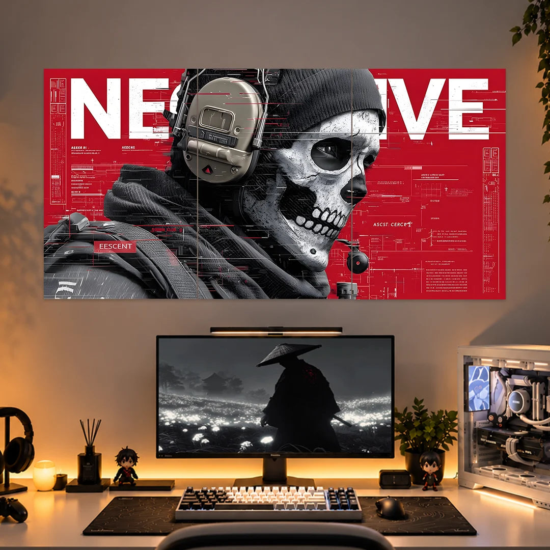 GHOST POSTER - 1 | CALL OF DUTY POSTERS | GAMING ROOM POSTERS | 3 PIECE SET BLUMUN