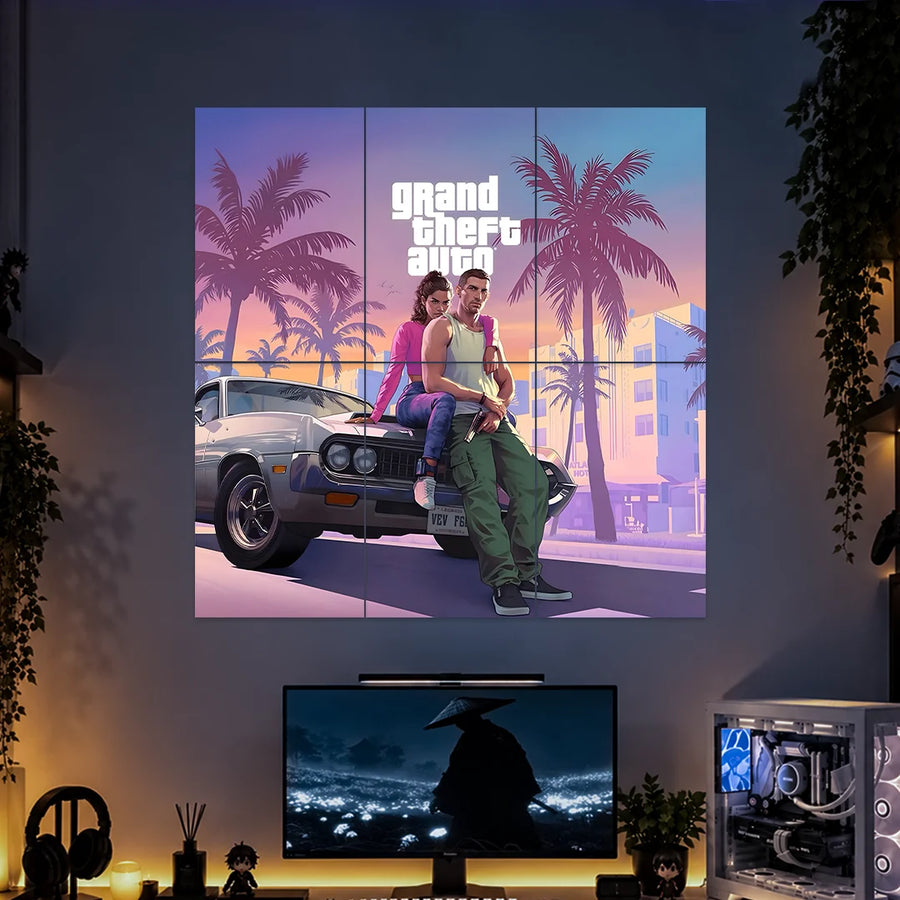 GTA 6 POSTER - 1 | GAMING ROOM POSTERS | 6 PIECE SET