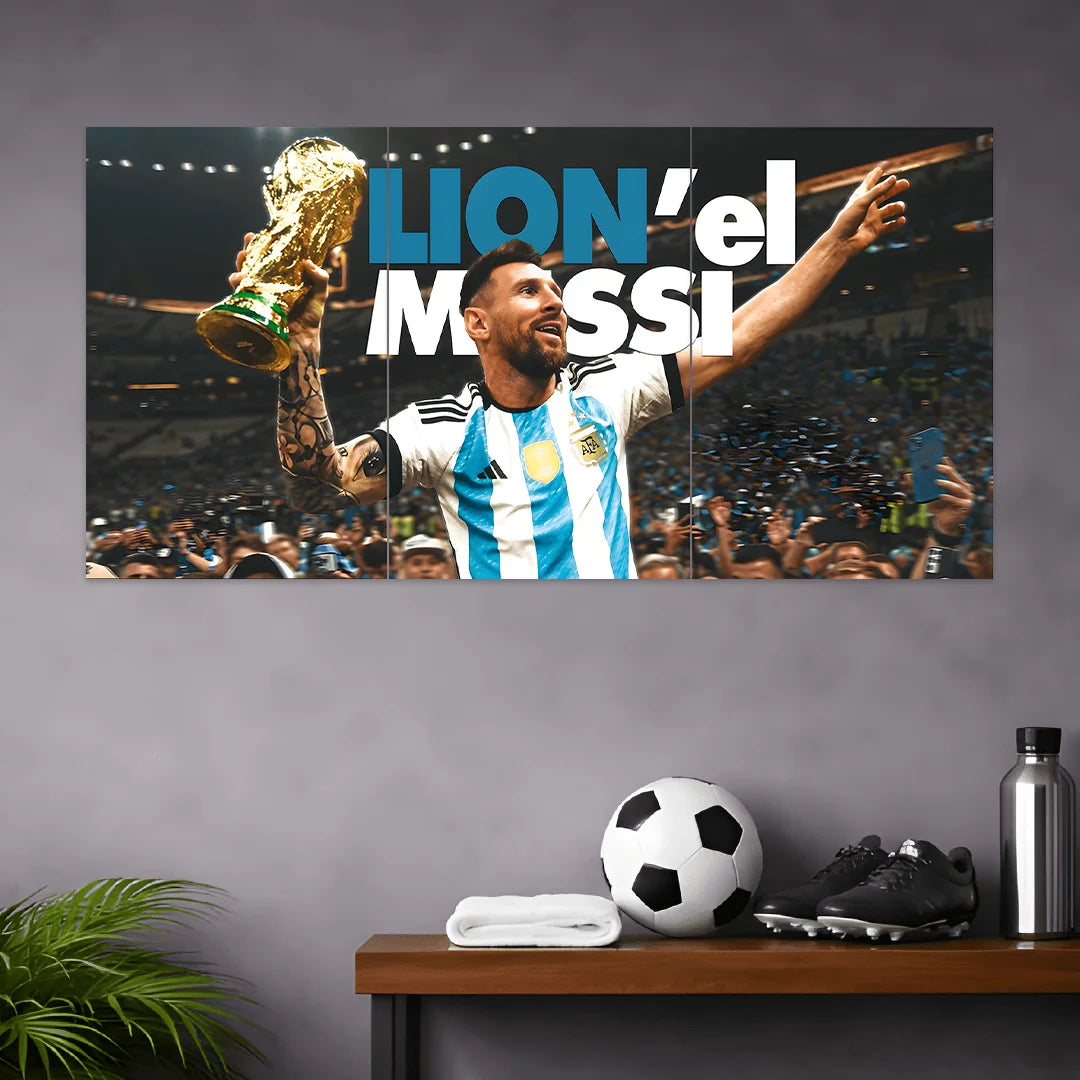 LIONEL ANDRÉS MESSI POSTER - 1 | MESSI POSTERS  | FOOTBALL POSTERS | 3 PIECE SET BLUMUN
