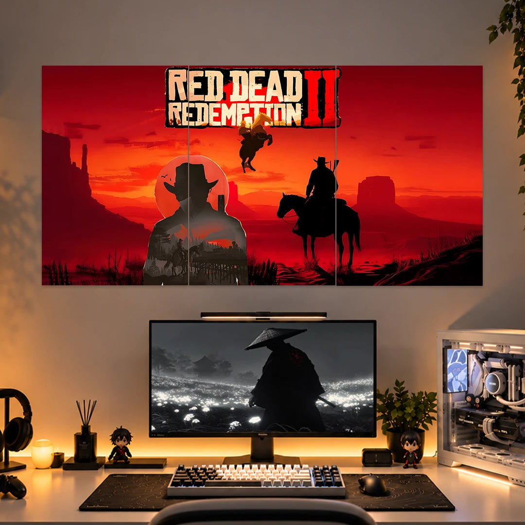RED DEAD REDEMPTION 2 POSTER - 1 | GAMING ROOM POSTERS | 3 PIECE SET BLUMUN