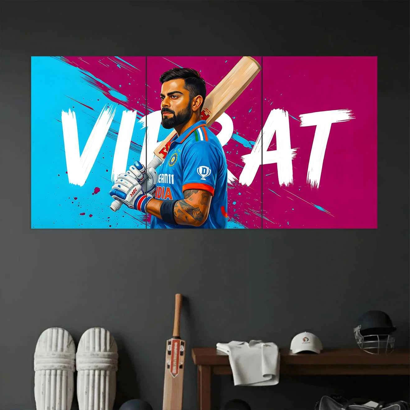 VIRAT KOHLI POSTER - 7 | CRICKET POSTERS | 3 PIECE SET