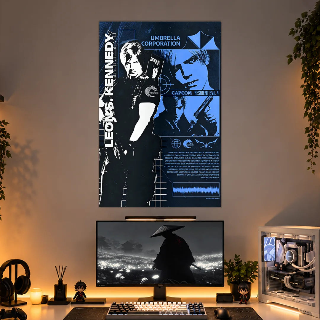 LEON KENNEDY POSTER - 1 | RESIDENT EVIL POSTERS | GAMING ROOM POSTERS BLUMUN