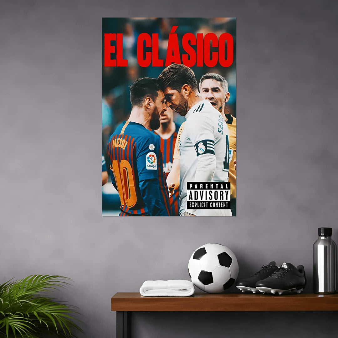 EL CLÁSICO " MESSI & RAMOS " - POSTER | FOOTBALL POSTERS BLUMUN