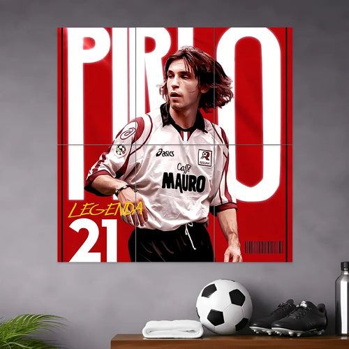 ANDREA PIRLO " LEGENDA! " POSTER - 1 | FOOTBALL POSTER | 6 PIECE SET BLUMUN