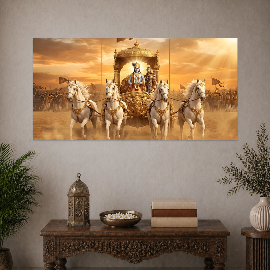 KRISHNA'S GUIDANCE POSTER | DEVOTIONAL POSTERS | 3 PIECE SET