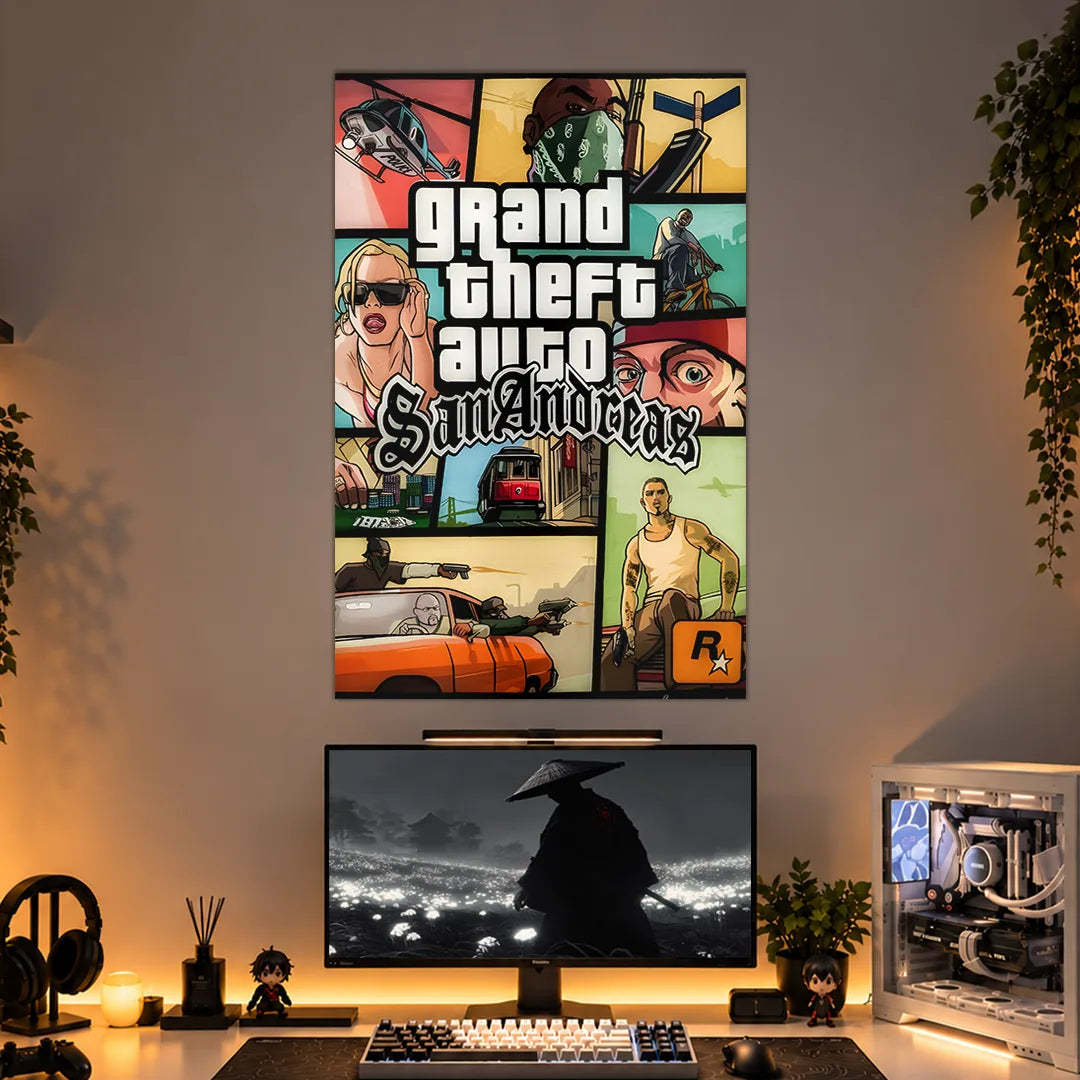 GTA SAN ANDREAS POSTER - 4 | GAMING ROOM POSTERS BLUMUN