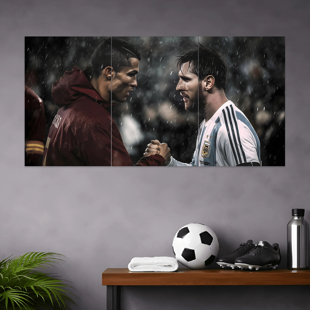 MESSI AND RONALDO POSTER | FOOTBALL POSTERS | 3 PIECE SET
