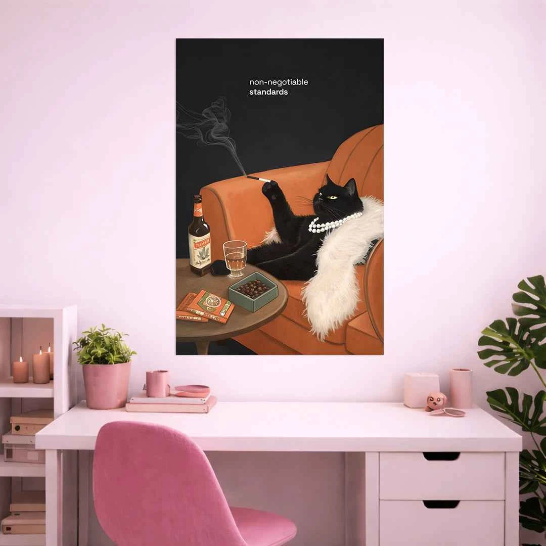SASSY BLACK CAT POSTER | GIRL BOSS POSTER