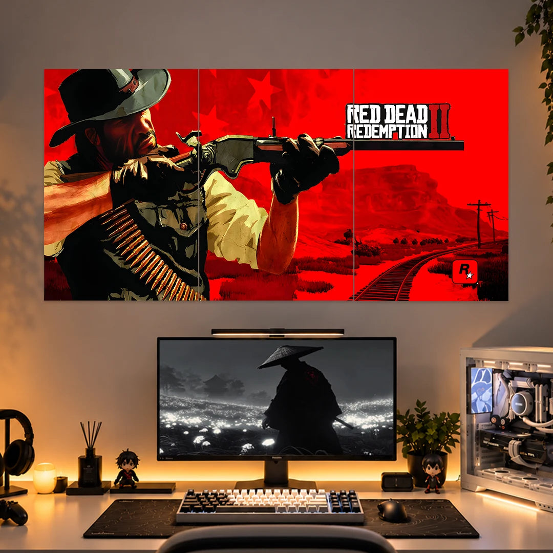ARTHUR MORGAN POSTER - 1 | RED DEAD REDEMPTION 2 POSTERS | GAMING ROOM POSTERS | 3 PIECE SET BLUMUN