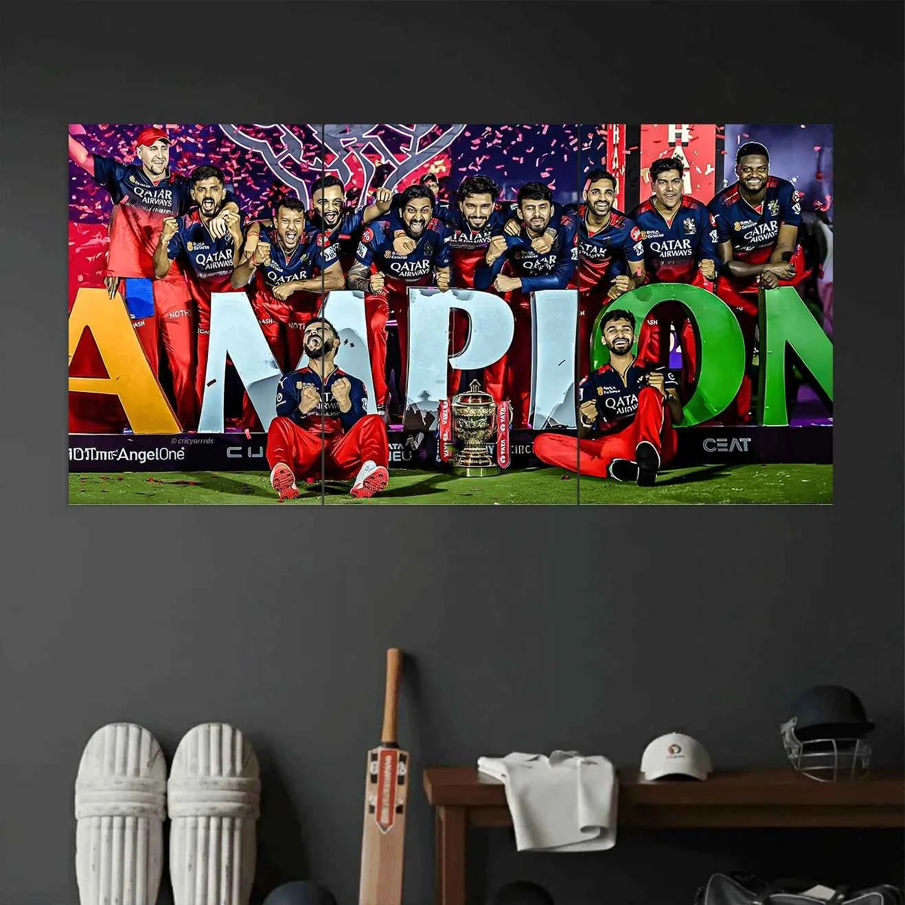 RCB POSTER - 2 | CRICKET POSTERS | 3 PIECE SET