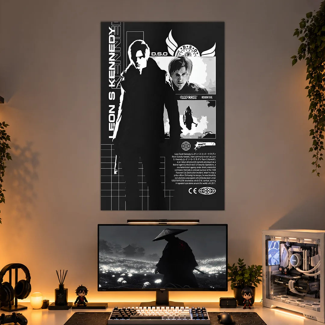 LEON KENNEDY POSTER - 2 | RESIDENT EVIL POSTERS | GAMING ROOM POSTERS BLUMUN