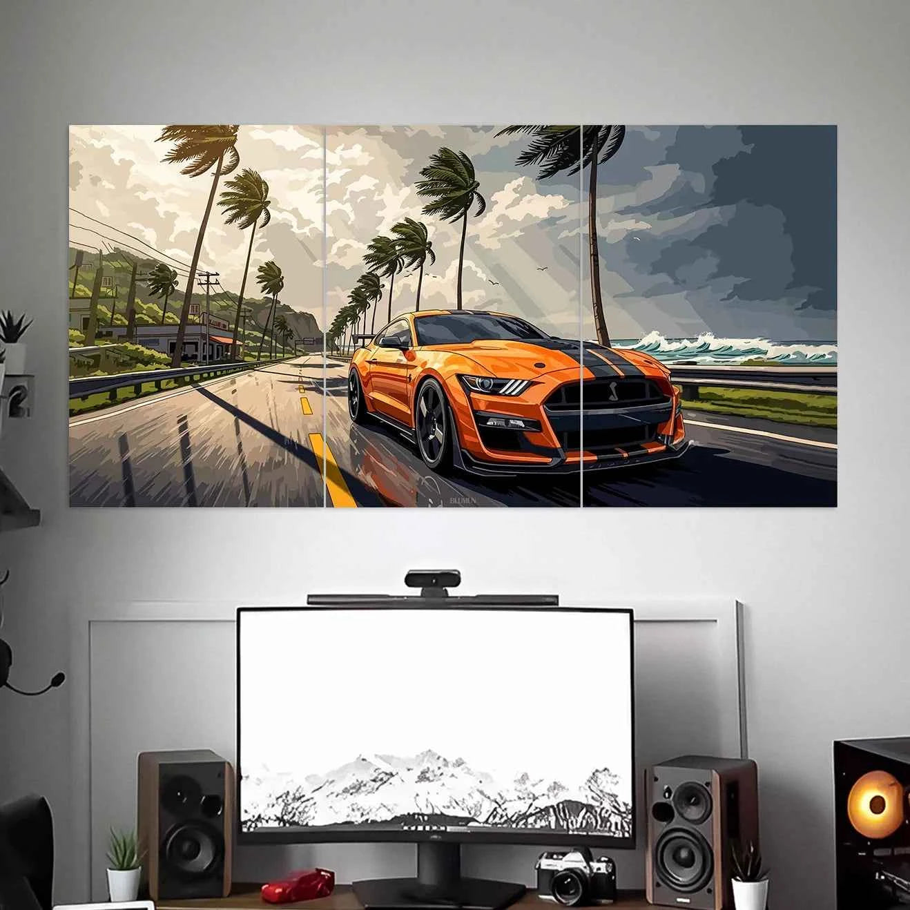 FORD MUSTANG SHELBY GT500 POSTER | CAR POSTERS | VECTOR ART POSTER | 3 PIECE SET