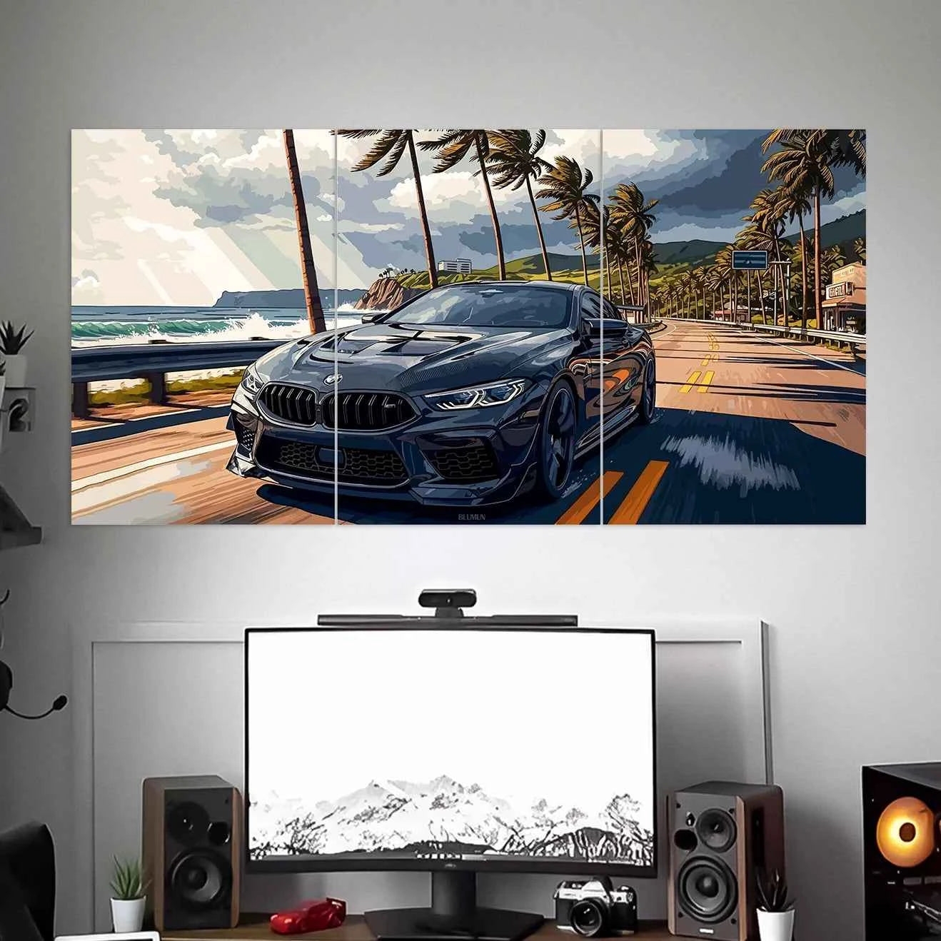 BMW M4 POSTER | CAR POSTERS | VECTOR ART POSTER | 3 PIECE SET