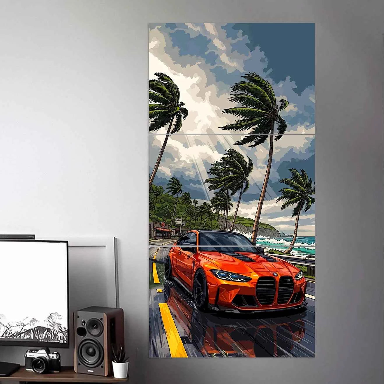 BMW M3 POSTER | CAR POSTERS | VECTOR ART POSTER | 3 PIECE SET