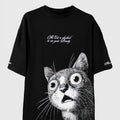 FLIRTING CAT OVERSIZED  T-SHIRT