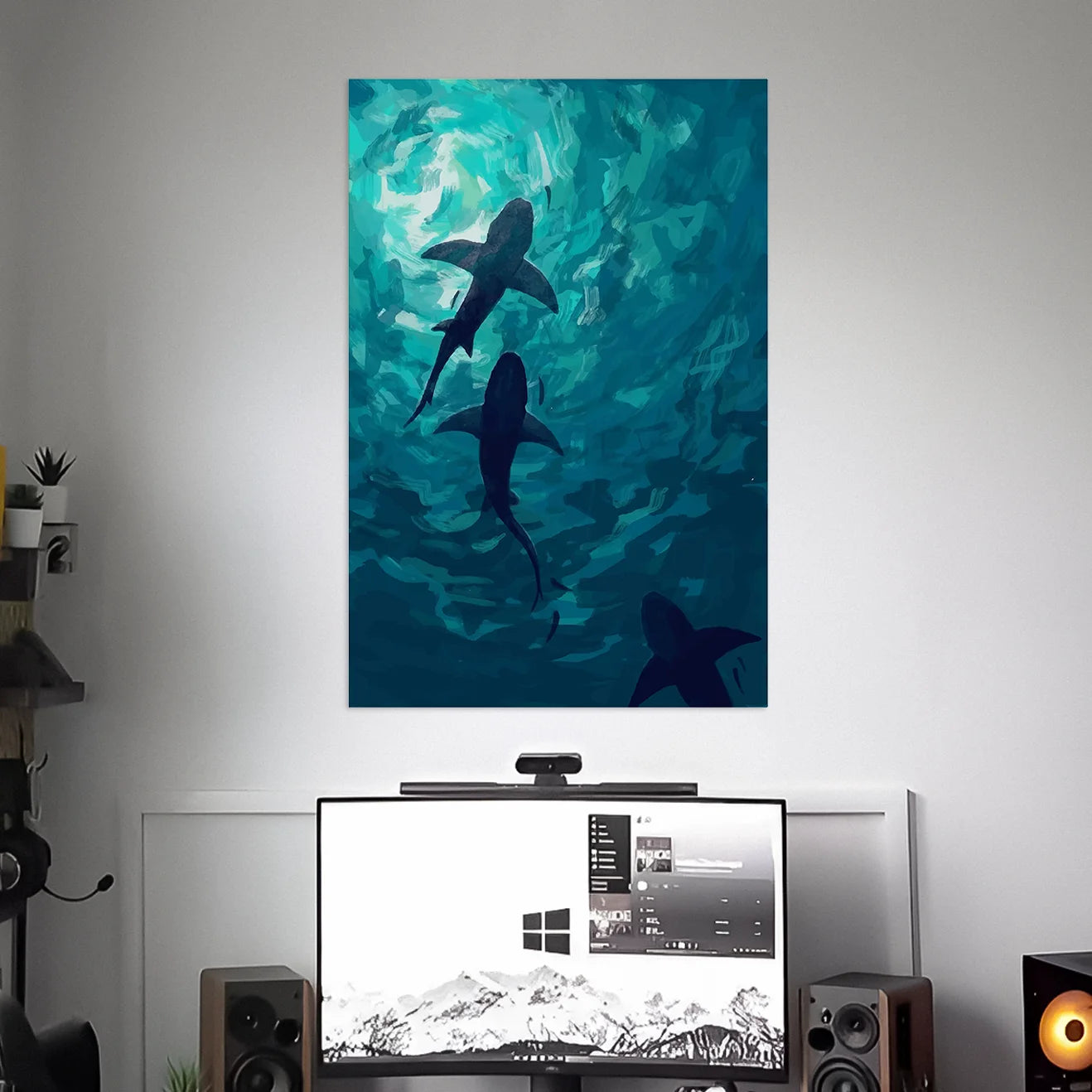 SHARKS IN OCEAN POSTER | WALL ART | NATURE POSTERS
