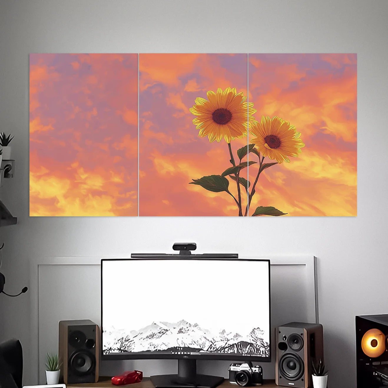 SUNFLOWER POSTER | WALL ART | NATURE POSTERS | 3 PIECE SET