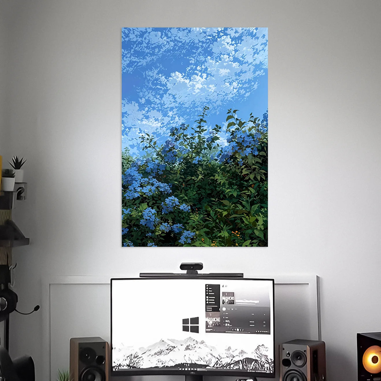 BLUE HYDRANGEAS FLOWERS ART POSTER | WALL ART | NATURE POSTERS
