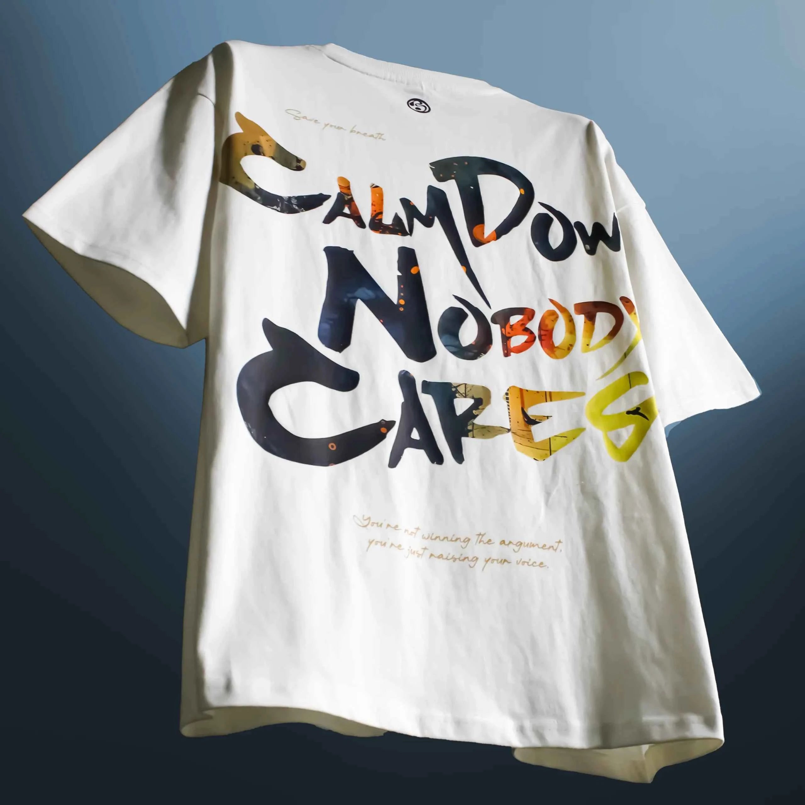 CALM DOWN NOBODY CARES OVERSIZED T-SHIRT