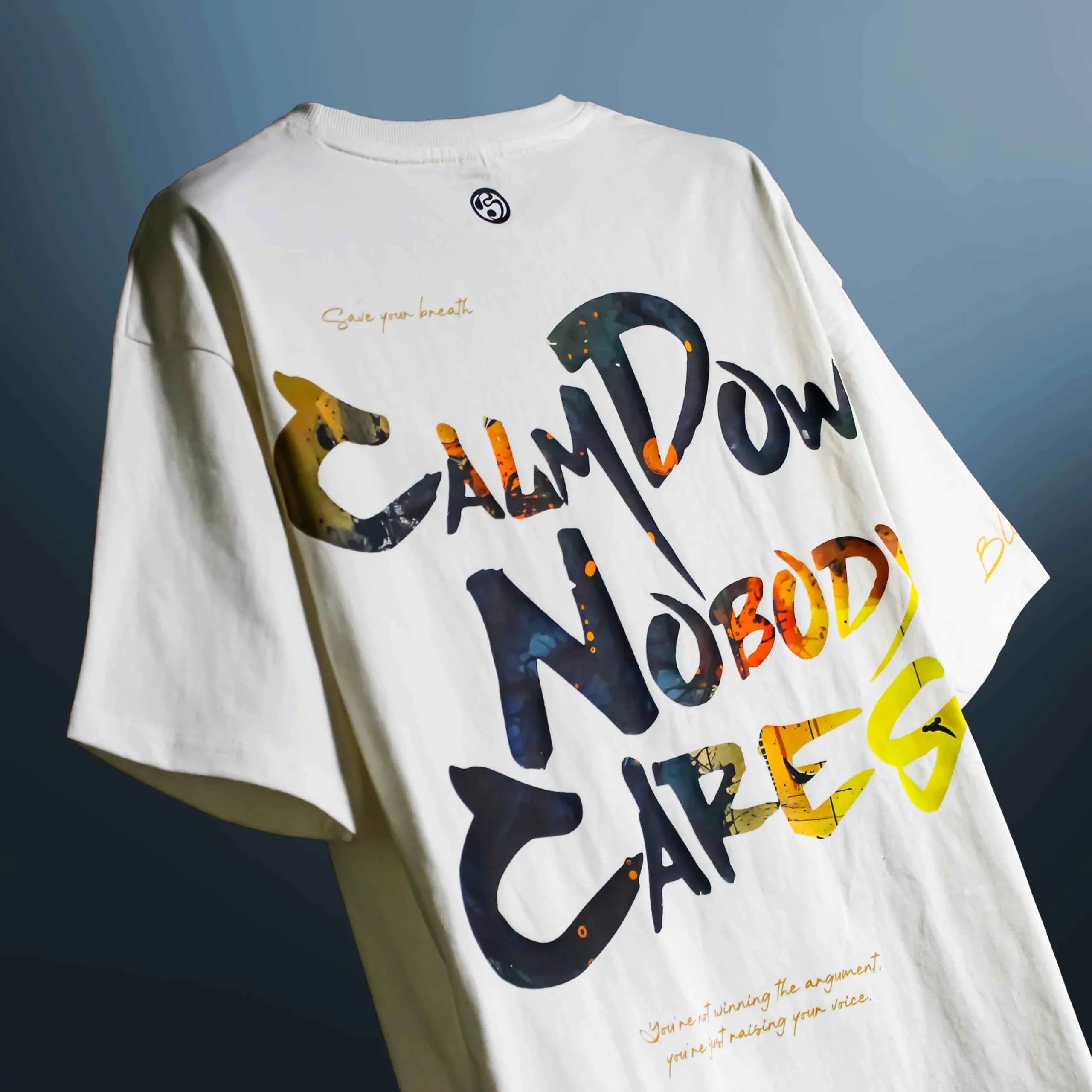 CALM DOWN NOBODY CARES OVERSIZED T-SHIRT