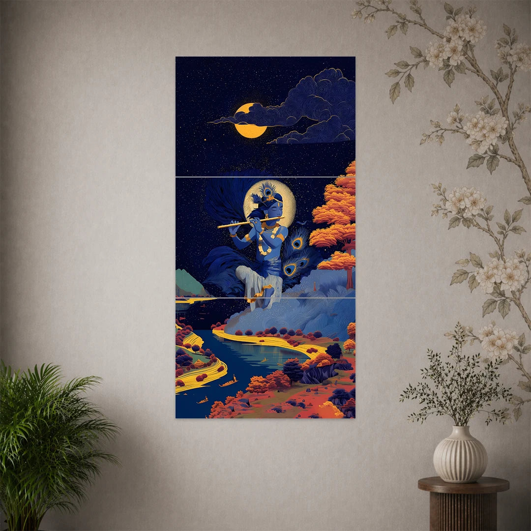 KRISHNA JI POSTER - 4 | DEVOTIONAL POSTERS | 3 PIECE SET BLUMUN