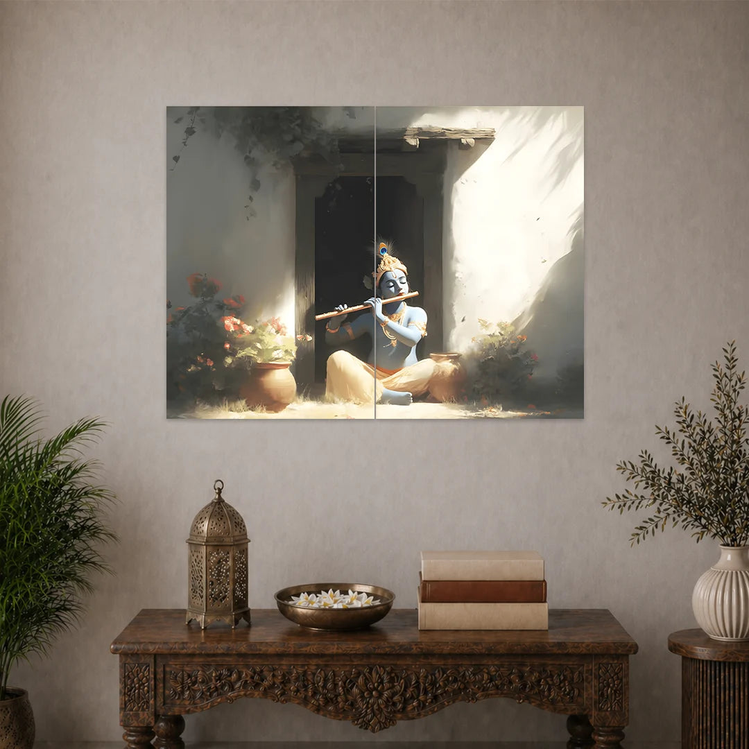 VRINDAVAN SHYAM - KRISHNA JI POSTER | DEVOTIONAL POSTERS | 2 PIECE SET BLUMUN